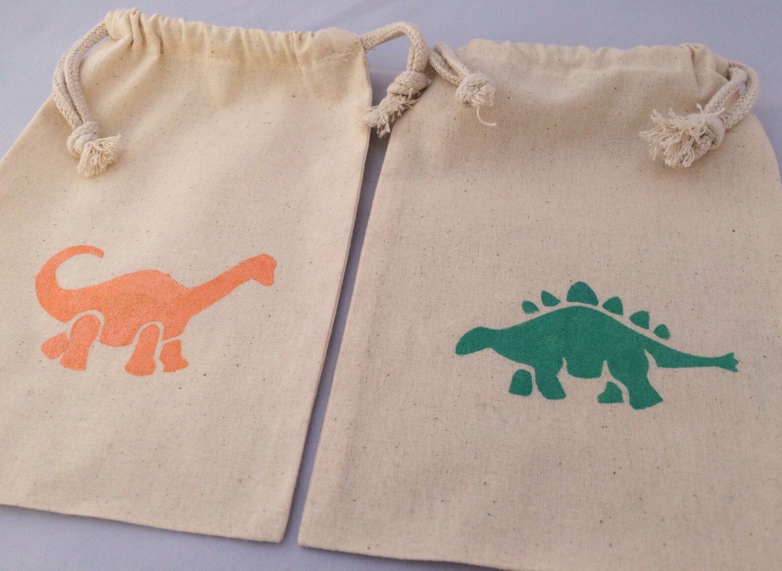Dinosaur Favor Bags Dinosaur Party Bags Muslin Drawstring Etsy
