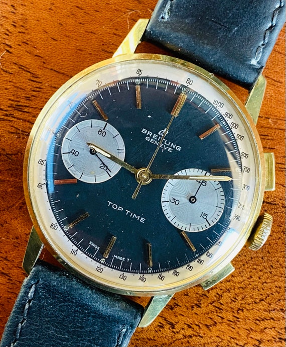 C.1966 BREITLING TOP TIME Reverse Panda Dial 36mm Case Reference
