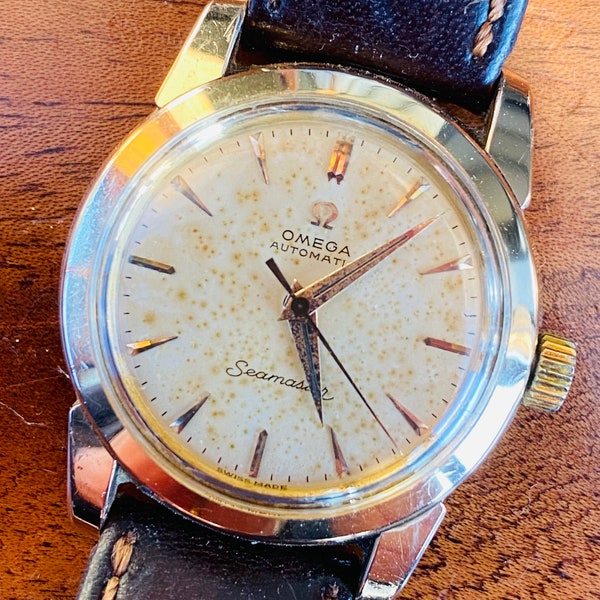 1956 OMEGA GOLD CAPPED Automatic Seamaster Gentleman’s, Tropical Dial, Caliber  471.