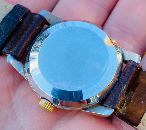 1956 Omega Seamaster Wristwatch Model 2759-2 with Original Black Dial in Gold-Capped Case