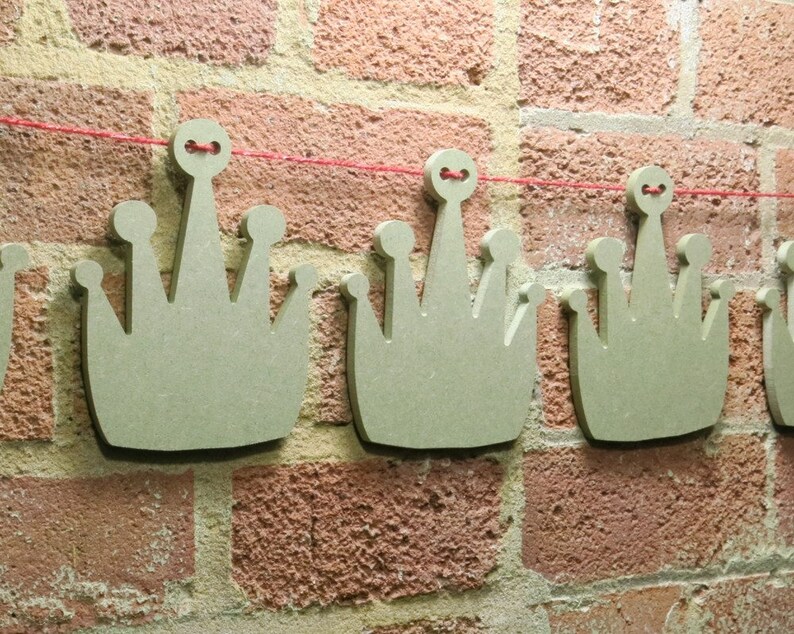 Crown Princess Prince King Queen Bunting Decoration Wooden Mdf Etsy