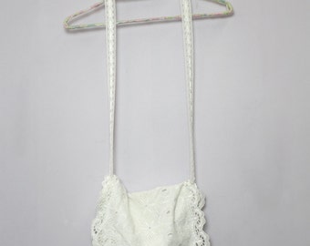 Boho Chic Upcycled Vintage Linen Messenger/Shoulder Bag