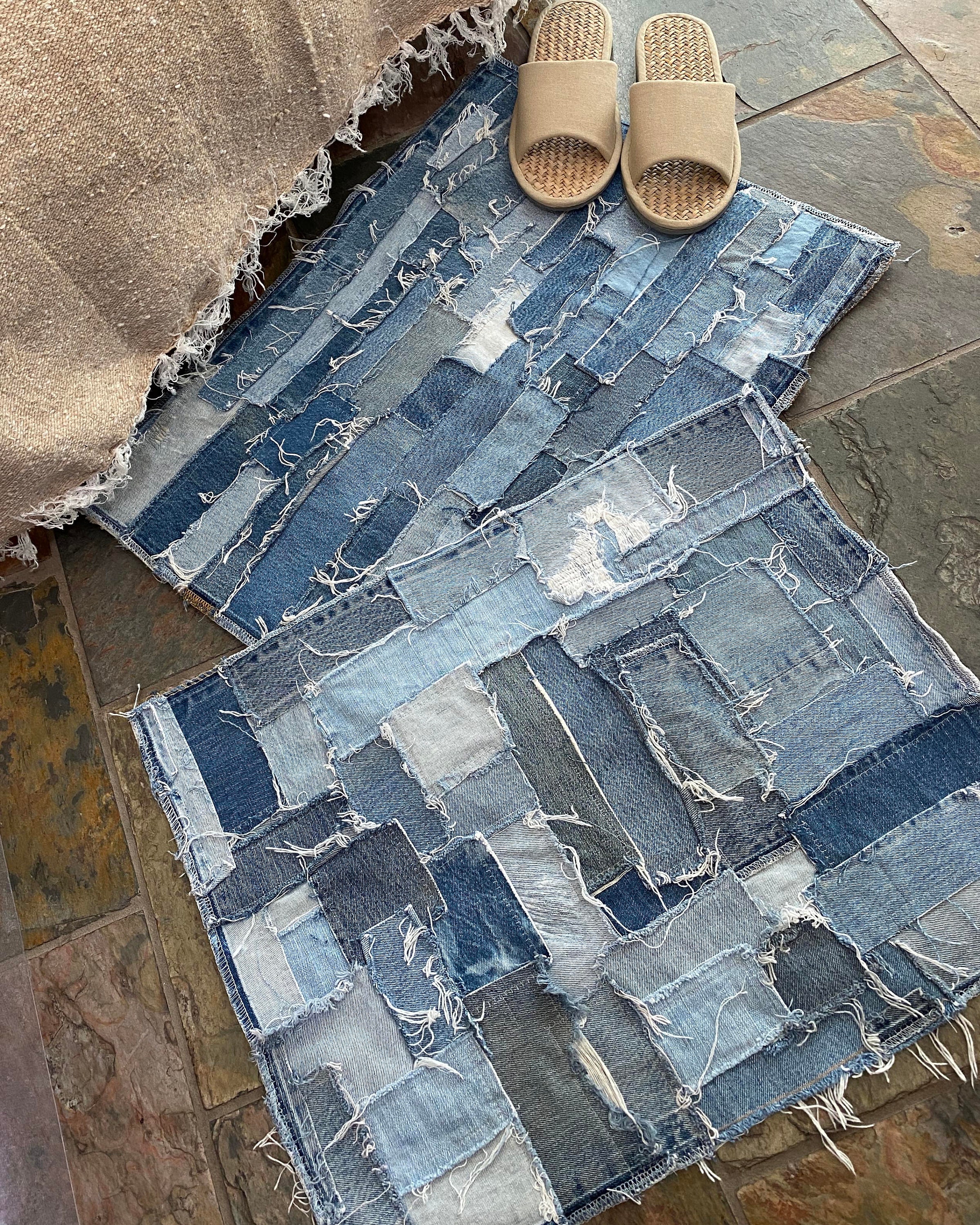 Patch Worked Denim Effiloché Ma