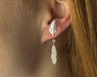 Two Feathers Ear Jackets