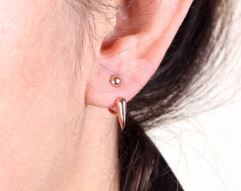 Spike Ear Jackets: 14K Gold & Sterling Silber Tusk Ohrringe