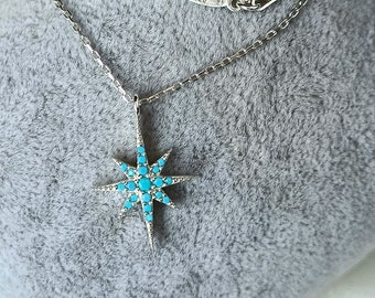 Turquoise North Star / Polaris Necklace / North Star Necklace / Starburst Necklace