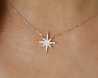 North Star Necklace / Polaris Necklace, 14K Gold Star Necklace, Gift Ideas / Mom Gift