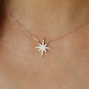 North Star Necklace / Polaris Necklace, 14K Gold Star Necklace, Gift Ideas / Mom Gift