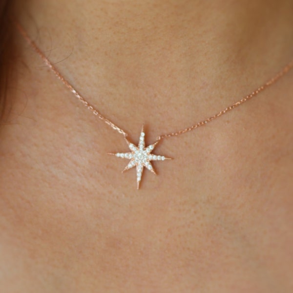 North Star Necklace / Polaris Necklace, Sterling Silver Star Necklace, Gift Ideas / Mom Gift