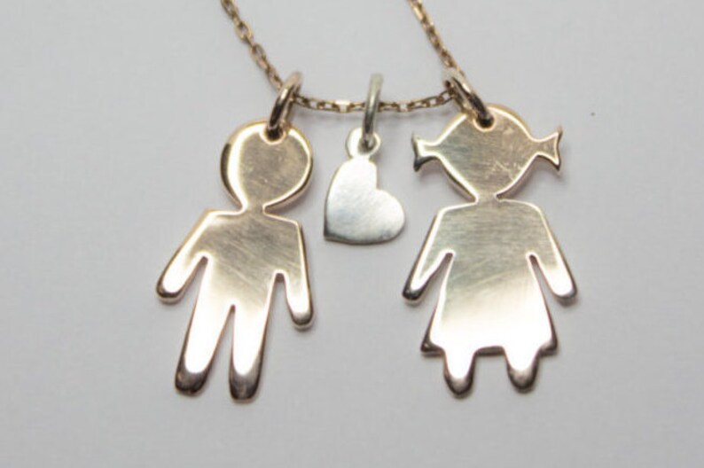 He Loves She Pendant / Boy And Girl charm Necklace /Necklaces Etsy