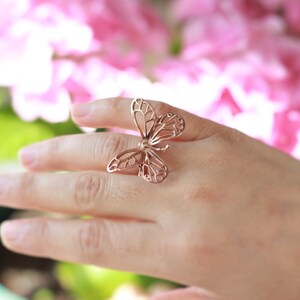 Statement Ring / Mood Jewelry / Butterfly Ring / 925 Silver image 3