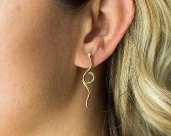 Sterling Silver Snake Earrings - Pair