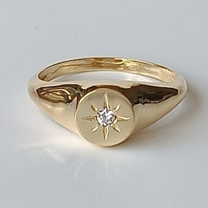 Minimalist North Star Ring / 14K Gold image 1