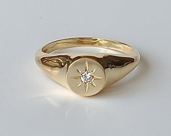 Minimalist North Star Ring / 14K Gold