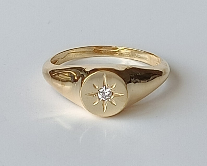 Minimalist North Star Ring / 14K Gold image 1