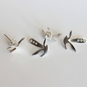 Birds are Flying Ear Jackets / Sterling silver / Pair image 4