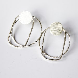 Hammered Silver Wires and Textured Studs / Handmade Sterling Silver sterling silver