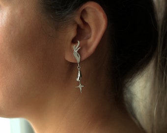 Catch Stars From The Sky Earrings / Sterling Silver