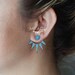 Turquoise Ear Jackets / Double Sided Earrings / Front Back Earrings / Spike Ear Jackets / Pair 