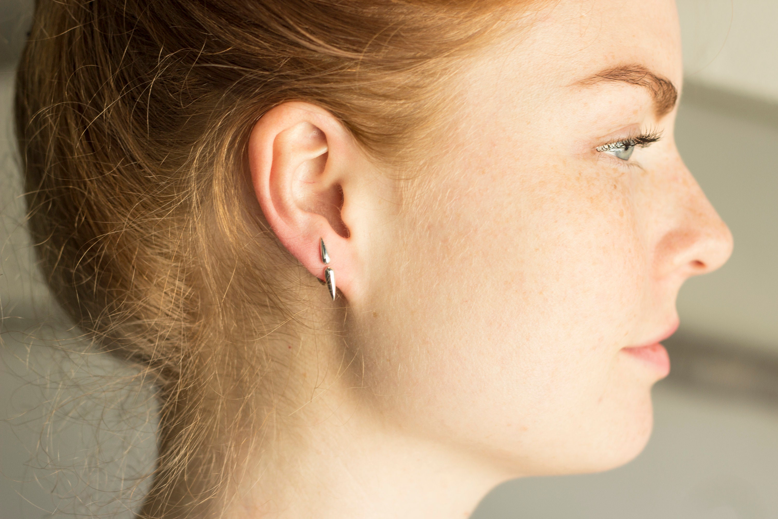 Spike Ear Jacket / Sterling Silver Ear Jackets / Tiny Ear Etsy