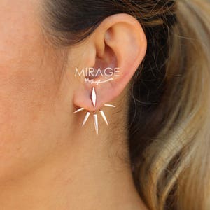 Punk Sun Ear Jackets / Sterling Silver / Pair