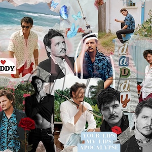 Pascal Pedro Collage Aesthetic 20oz Tumbler Full Wrap, Sublimation, PNG, Digital File
