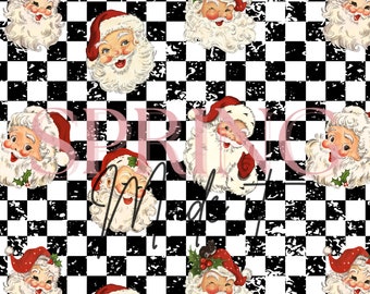 Cute Retro Vintage Santa 20oz Tumbler Wrap, PNG, Digital File