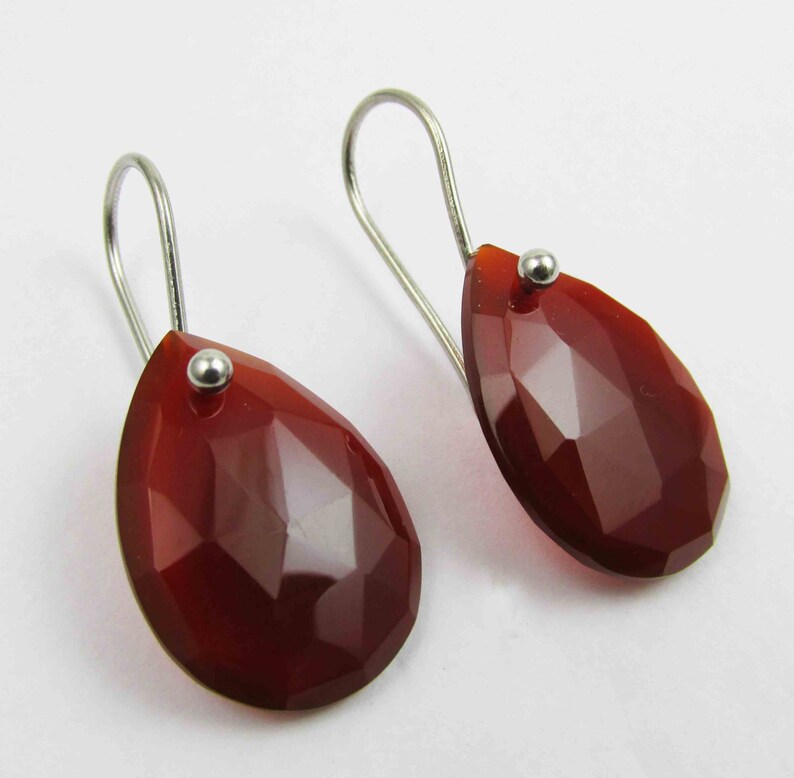 925 sterling silver red onyx earring rose cut earring red onyx stone red onyx faceted earring red onyx dangle earring