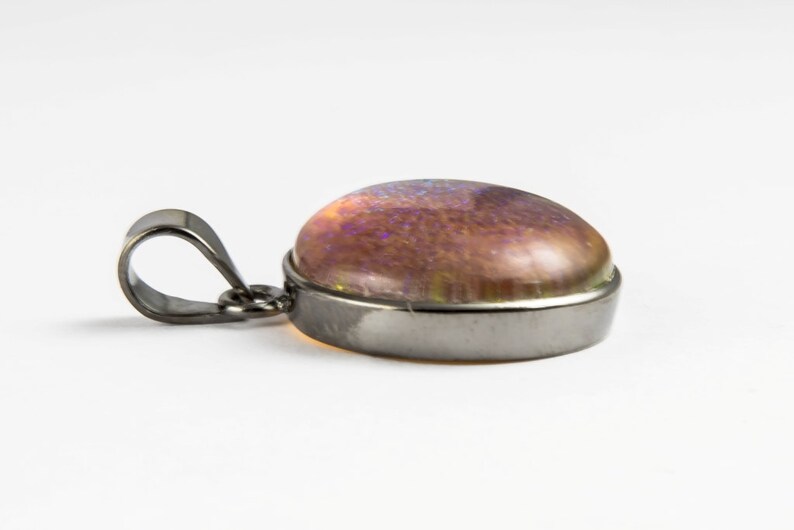 Opal Fire Pendant Necklace Pendant Opal Doublet Necklace Opal Necklace Silver Opal pendant with chain
