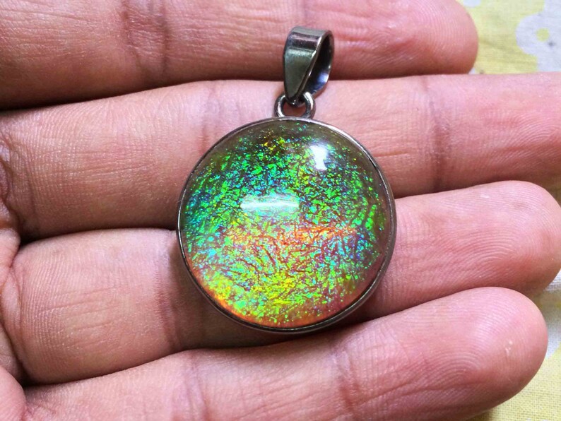 Opal Fire Pendant Necklace Pendant Opal Doublet Necklace Opal Necklace Silver Opal pendant with chain