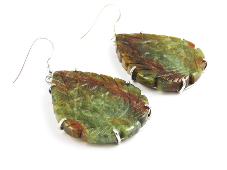 Genuine Aquamarine Carved Earring Aquamarine Dangles Aquamarine jewelry Aquamarine Earring Carved Earring