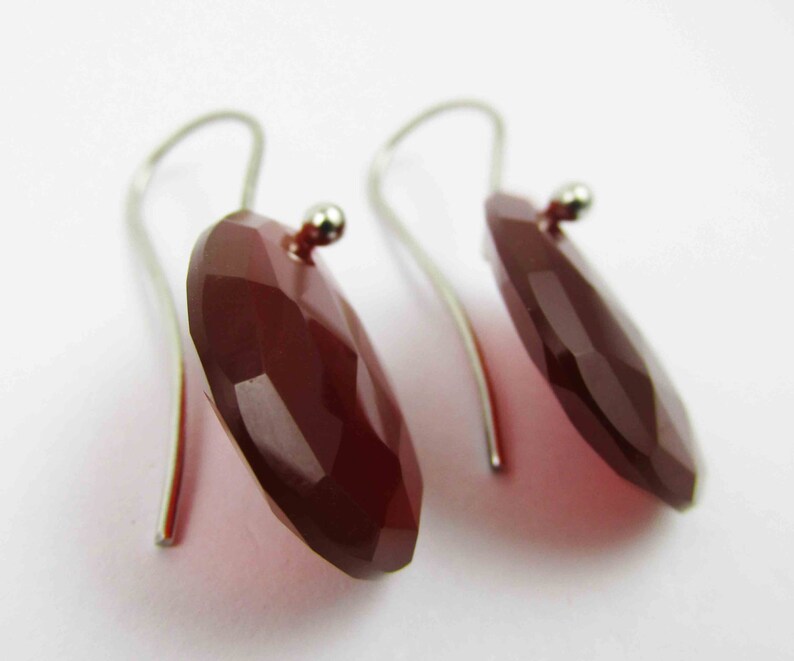 925 sterling silver red onyx earring rose cut earring red onyx stone red onyx faceted earring red onyx dangle earring