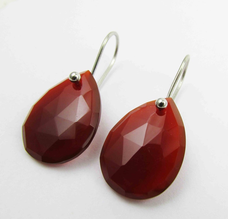 925 sterling silver red onyx earring rose cut earring red onyx stone red onyx faceted earring red onyx dangle earring