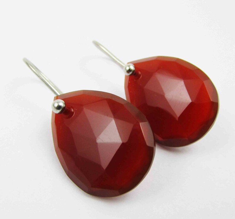 925 sterling silver red onyx earring rose cut earring red onyx stone red onyx faceted earring red onyx dangle earring