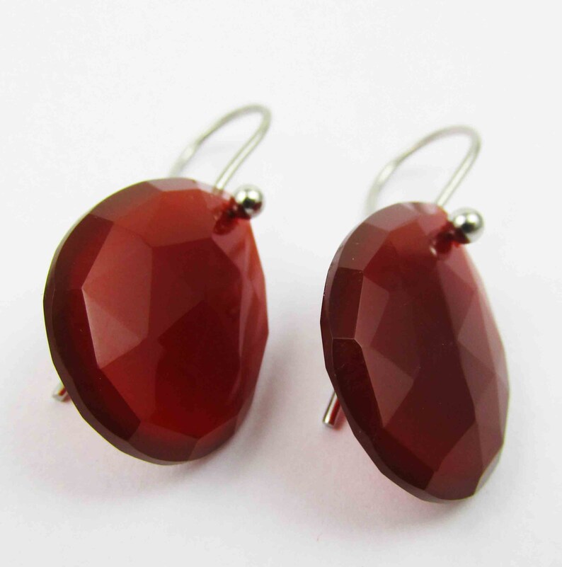 925 sterling silver red onyx earring rose cut earring red onyx stone red onyx faceted earring red onyx dangle earring