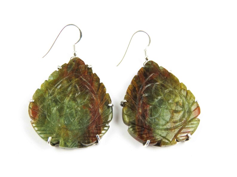 Genuine Aquamarine Carved Earring Aquamarine Dangles Aquamarine jewelry Aquamarine Earring Carved Earring