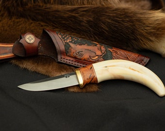 Warthog tusk hunting knife