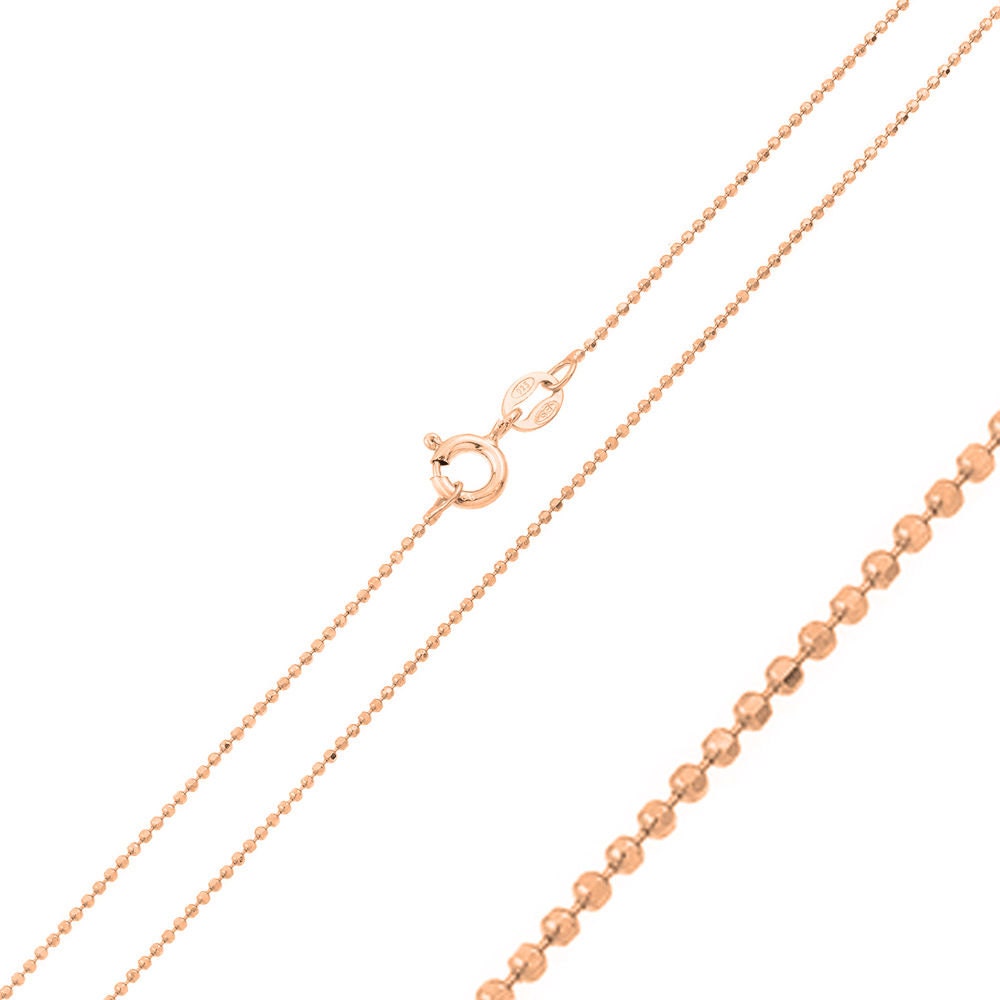 Catana Italiana In Argento 925 Con Placcato Oro Rosa, Taglio Diamante, 1 Mm, Perline Z07