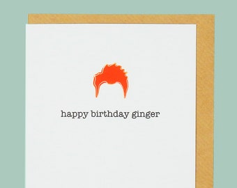 Happy birthday ginger. Teddy Perkins handmade enamel card.