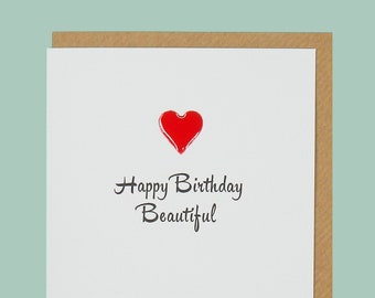 Happy Birthday Beautiful. Teddy Perkins handmade enamel card.