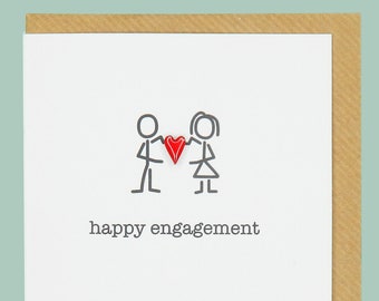 Happy Engagement - Teddy Perkins hand-enamelled card.