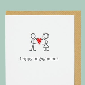 Happy Engagement - Teddy Perkins handemaillierte Karte.