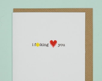 I f*cking love you - Hand enamelled Teddy Perkins card.