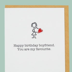 Happy birthday boyfriend. You are my favourite - Teddy Perkins hand enamelled card.