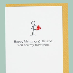 Happy birthday girlfriend. You are my favourite - Teddy Perkins hand enamelled card.