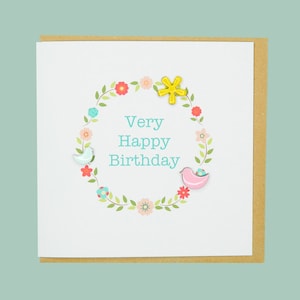 Très joyeux anniversaire - Teddy Perkins jolie carte artisanale avec émail.