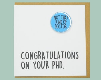 Congratulations on your PhD. Teddy Perkins badge card.