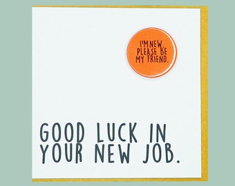 Good luck in your new job. Funny, handmade Teddy Perkins badge card.