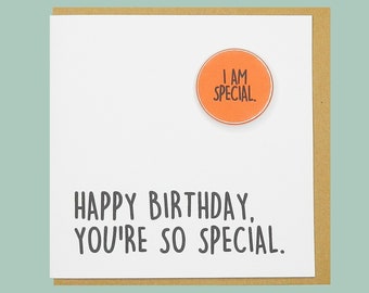 Happy birthday. You're So Special. Teddy Perkins badge card.