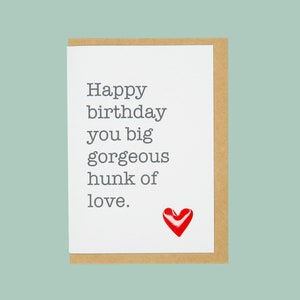 Feliz cumpleaños, gran y hermoso trozo de amor. Tarjeta esmaltada hecha a mano de Teddy Perkins.
